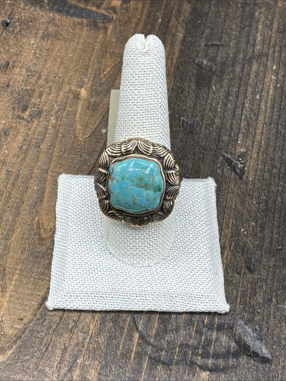 Barse Fritillary Ring- Turquoise- Bronze- 9.5-NWT